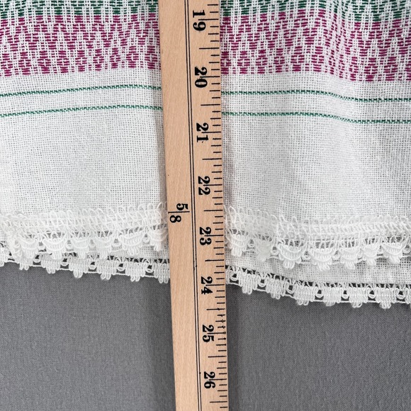 VINTAGE Mexican Huipil Embroidered Shirt Womens Small White Woven Round Neck - Picture 12 of 12